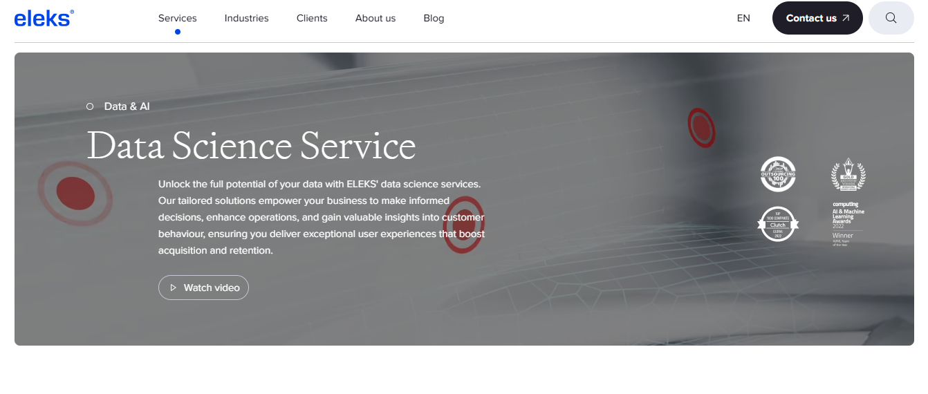 ELEKS screenshot - 10 meilleures entreprises de développement logiciel évaluées en 2026