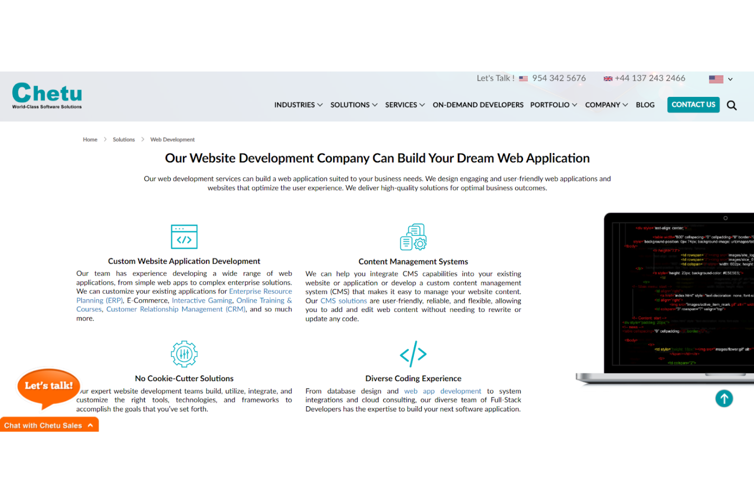Chetu screenshot - 10 Beste Unternehmen für individuelle Softwareentwicklung im Jahr 2026