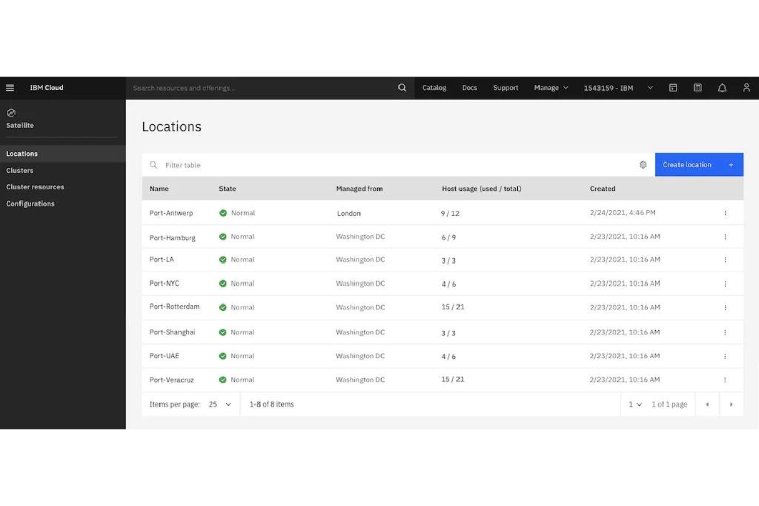 IBM Cloud Satellite screenshot - 10 meilleurs fournisseurs de cloud privé pour des entreprises sécurisées 2026