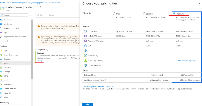 Azure SignalR screenshot - Un guide des 10 meilleurs accélérateurs web de 2026