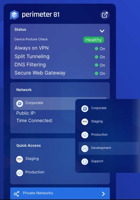 Perimeter 81 screenshot - Guide des 10 meilleurs logiciels VPN de 2026