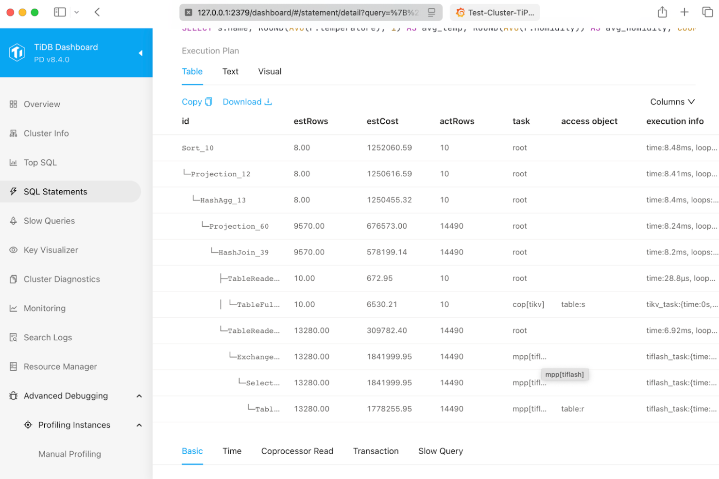 TiDB screenshot - Guide des 15 Meilleurs Logiciels de Base de Données SQL en 2026