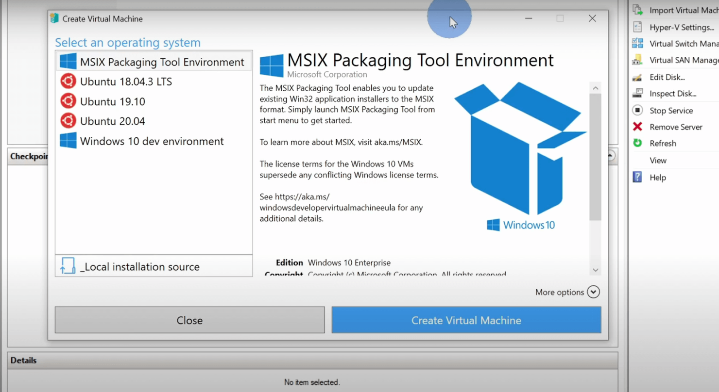 Microsoft Hyper-V screenshot - 10 beste Virtualisierungssoftware im Jahr 2026