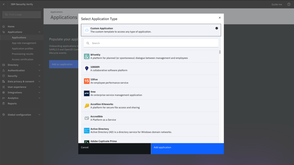 IBM Security Verify screenshot - Au-delà du basique : 10 meilleurs logiciels d’approvisionnement utilisateur de 2026