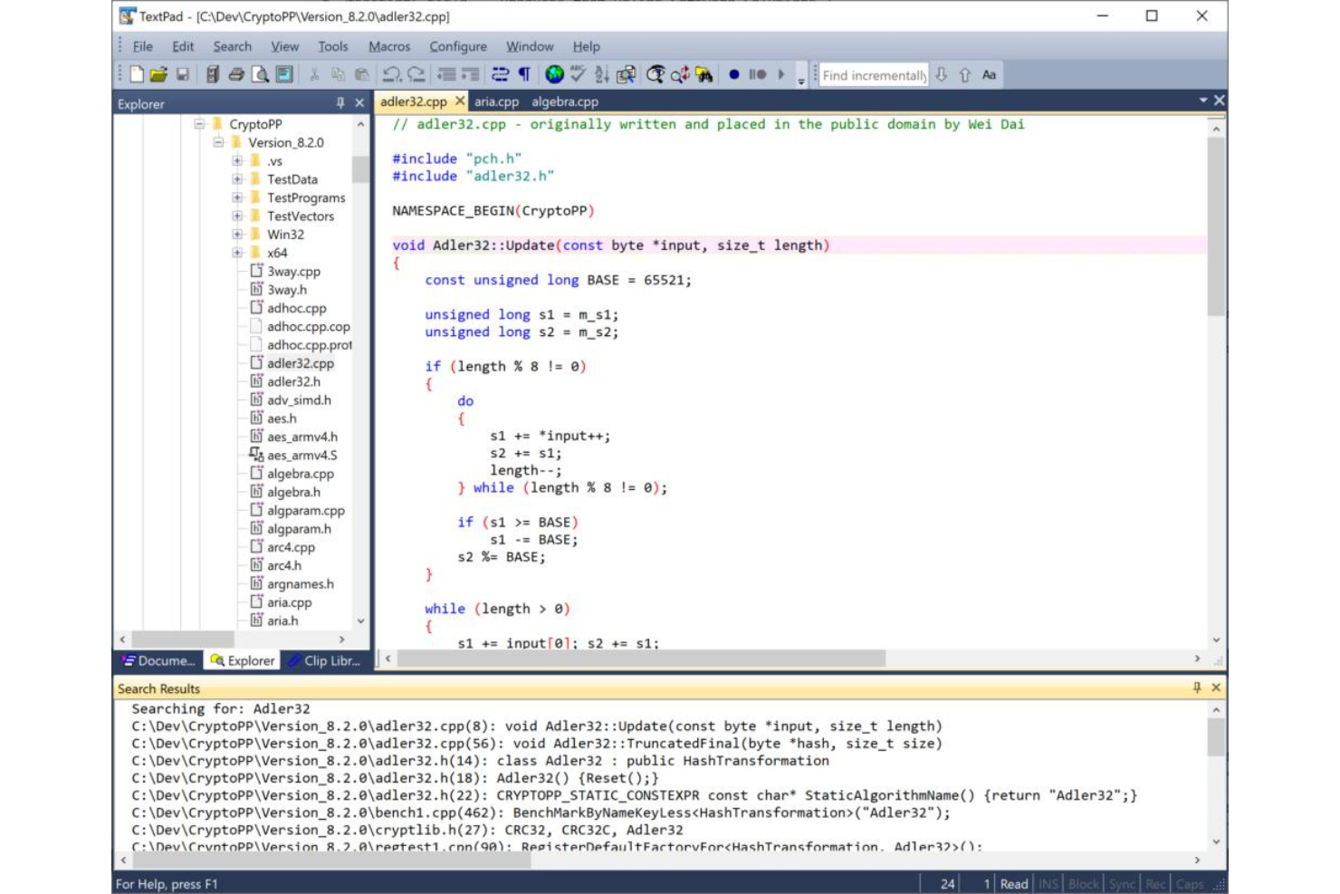 TextPad screenshot - 10 Meilleurs Logiciels d’Éditeur de Texte pour la Programmation en 2026
