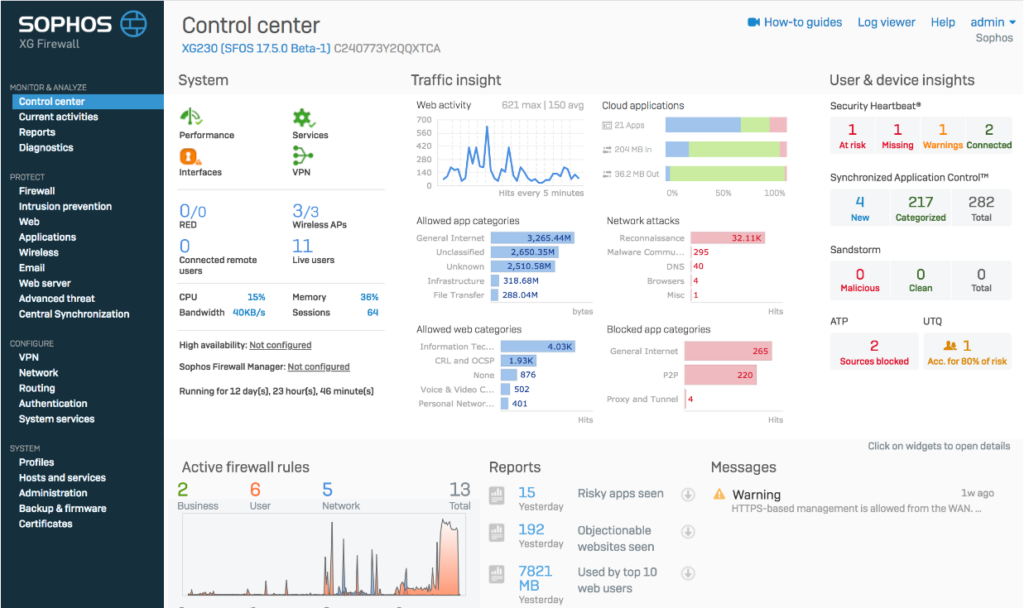 Sophos screenshot - 10 Meilleurs Logiciels de Gestion Unifiée des Menaces en 2026