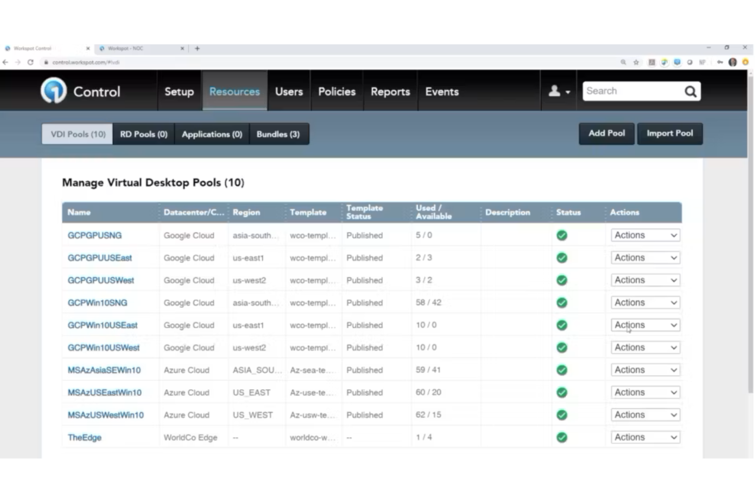 Workspot screenshot - 1 Beste Speicher-Virtualisierungssoftware 2026