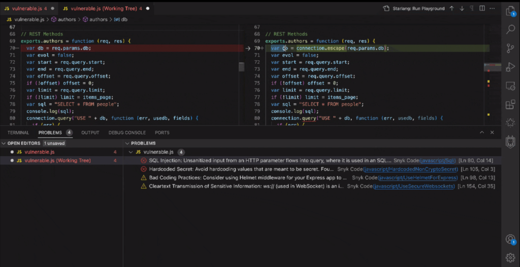 Snyk screenshot - Les 10 meilleurs outils d’analyse statique de code Java pour 2026