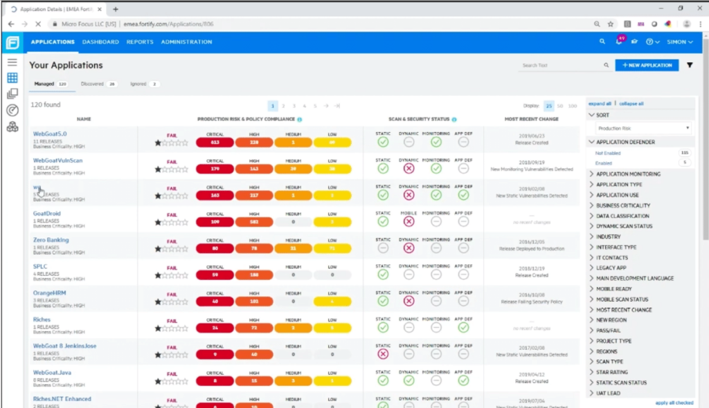 Fortify Static Code Analyzer screenshot - Déchiffrez le code : 10 meilleurs outils d’analyse statique de code de 2026