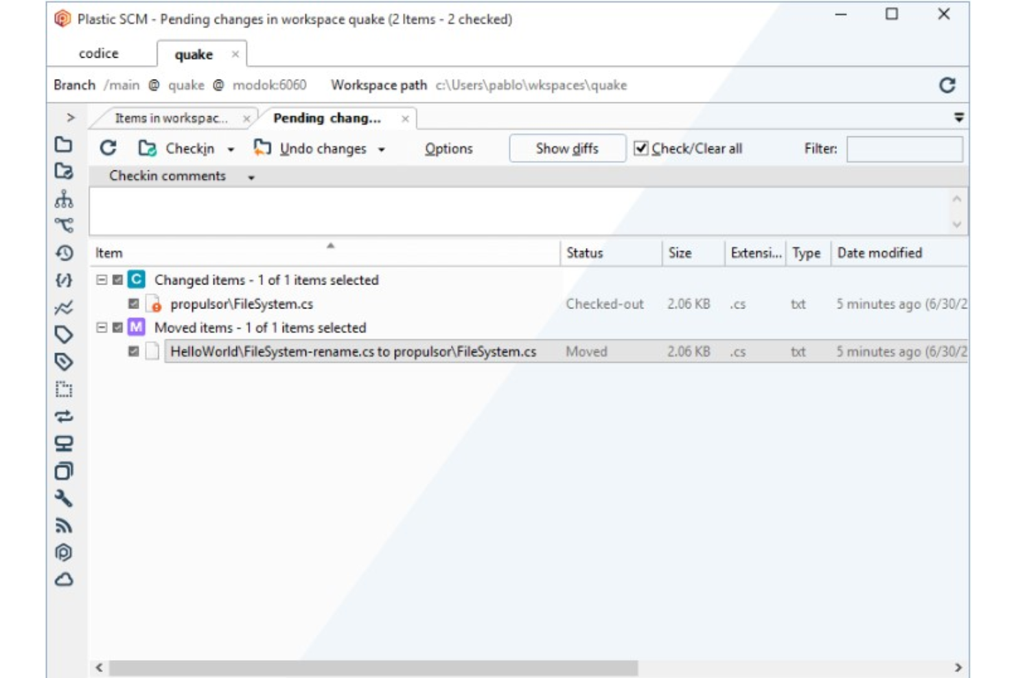 Plastic SCM screenshot - 10 meilleurs logiciels de gestion de code source examinés en 2026
