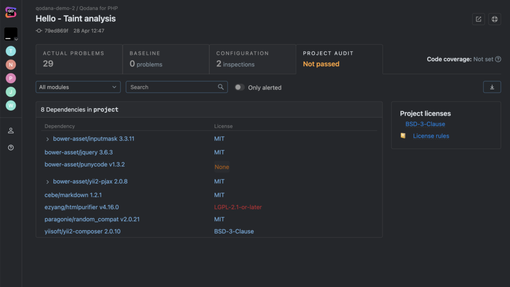 Qodana screenshot - Déchiffrez le code : 10 meilleurs outils d’analyse statique de code de 2026
