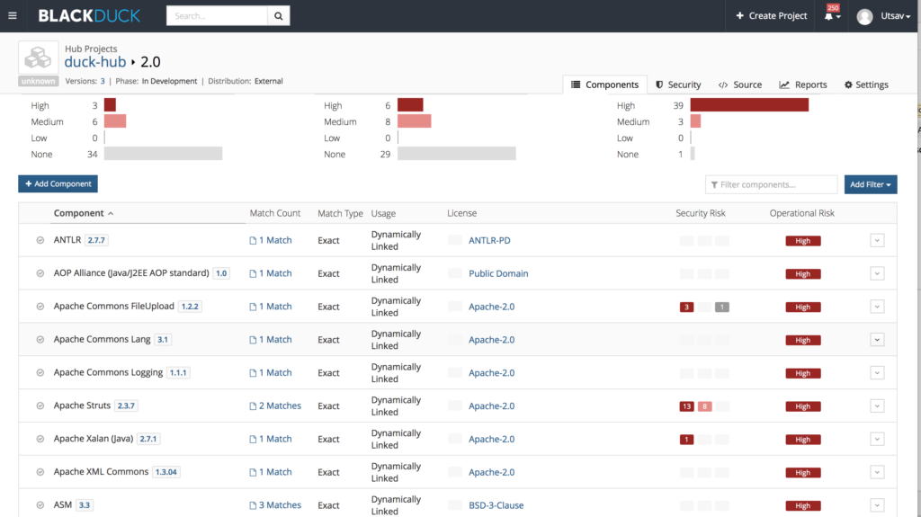 Black Duck Software Composition Analysis screenshot - 1 Meilleurs Outils d’Analyse de la Composition Logicielle en 2026