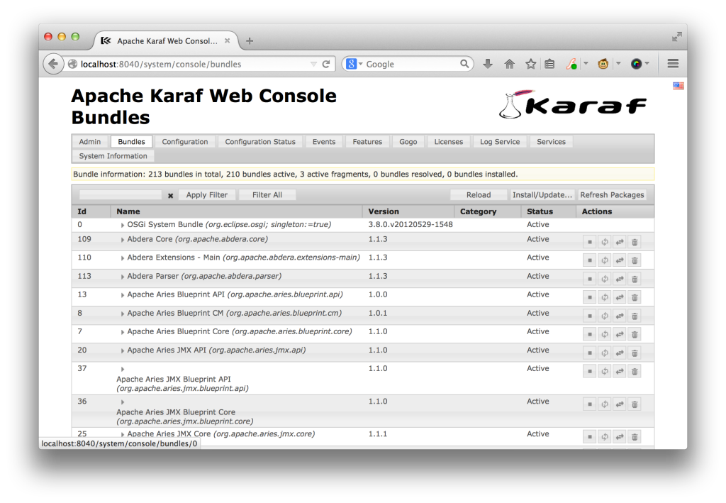 Apache Karaf Runtime screenshot - Guide Pratique des 10 Meilleurs Logiciels d’Exécution