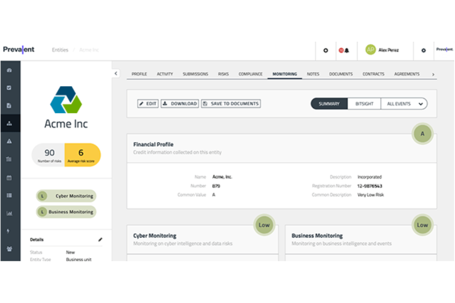 Prevalent screenshot - Guide des 10 meilleurs logiciels de gestion des risques de 2026