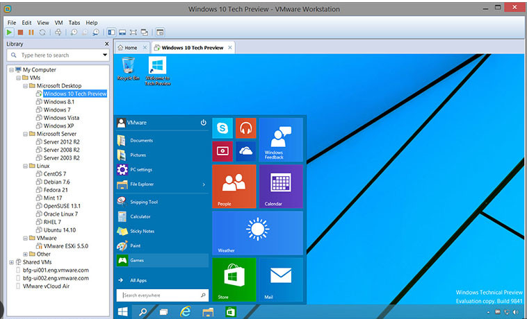 VMware Workstation Pro screenshot - 10 Meilleurs Logiciels de Virtualisation de Réseaux en 2026
