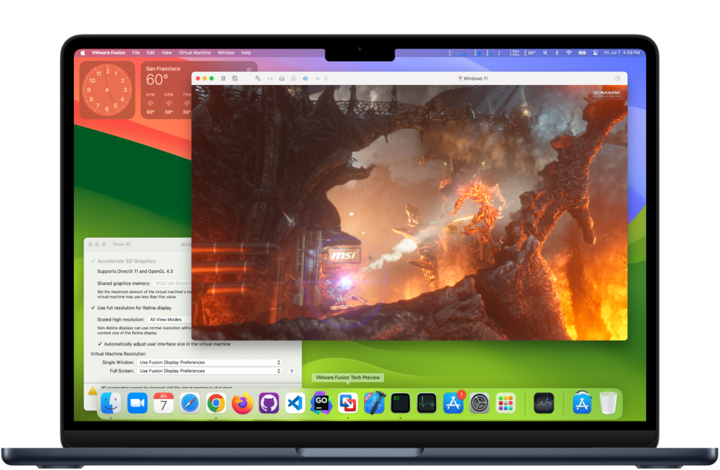 VMware Fusion screenshot - 10 Meilleurs Logiciels de Virtualisation de Réseaux en 2026