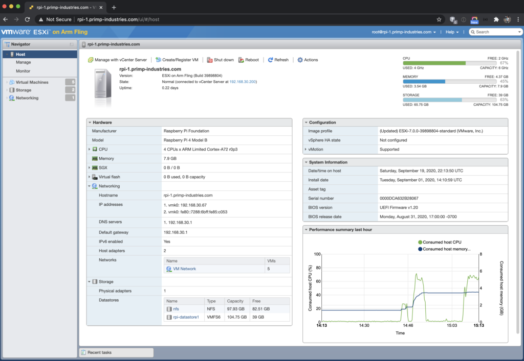VMware ESXi screenshot - 10 Meilleurs Logiciels de Virtualisation de Réseaux en 2026