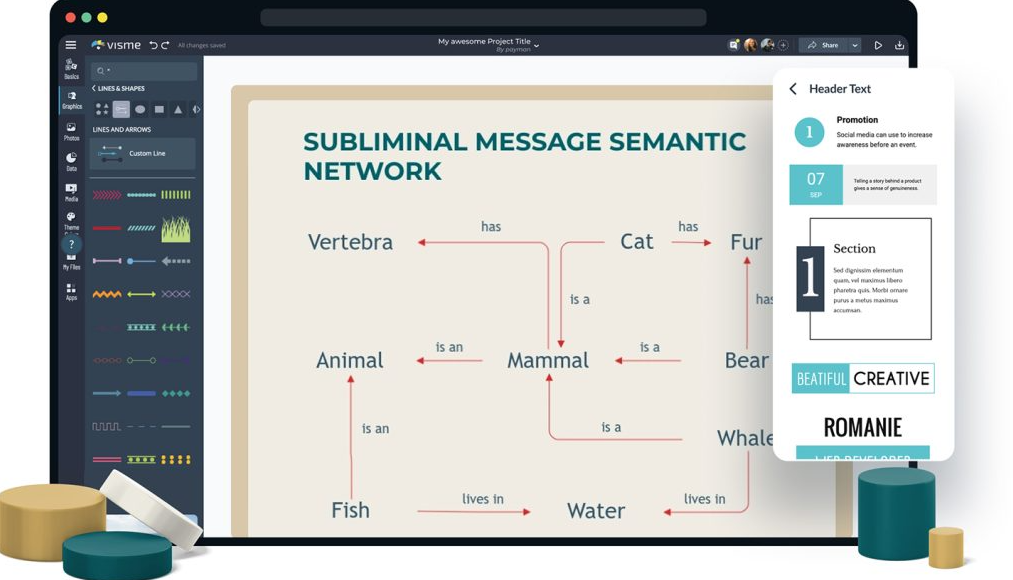 Visme screenshot - Les 10 meilleurs logiciels de conception de réseau de 2026