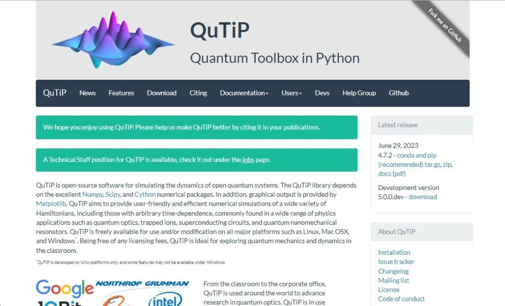 QuTiP screenshot - Guide des 10 meilleurs logiciels d’informatique quantique de 2026