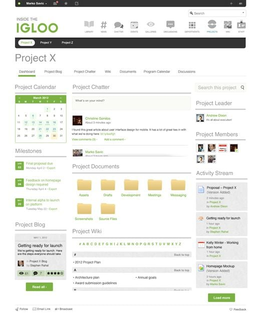 Igloo Software screenshot - 10 Meilleurs Logiciels de Portail Passés en Revue en 2026