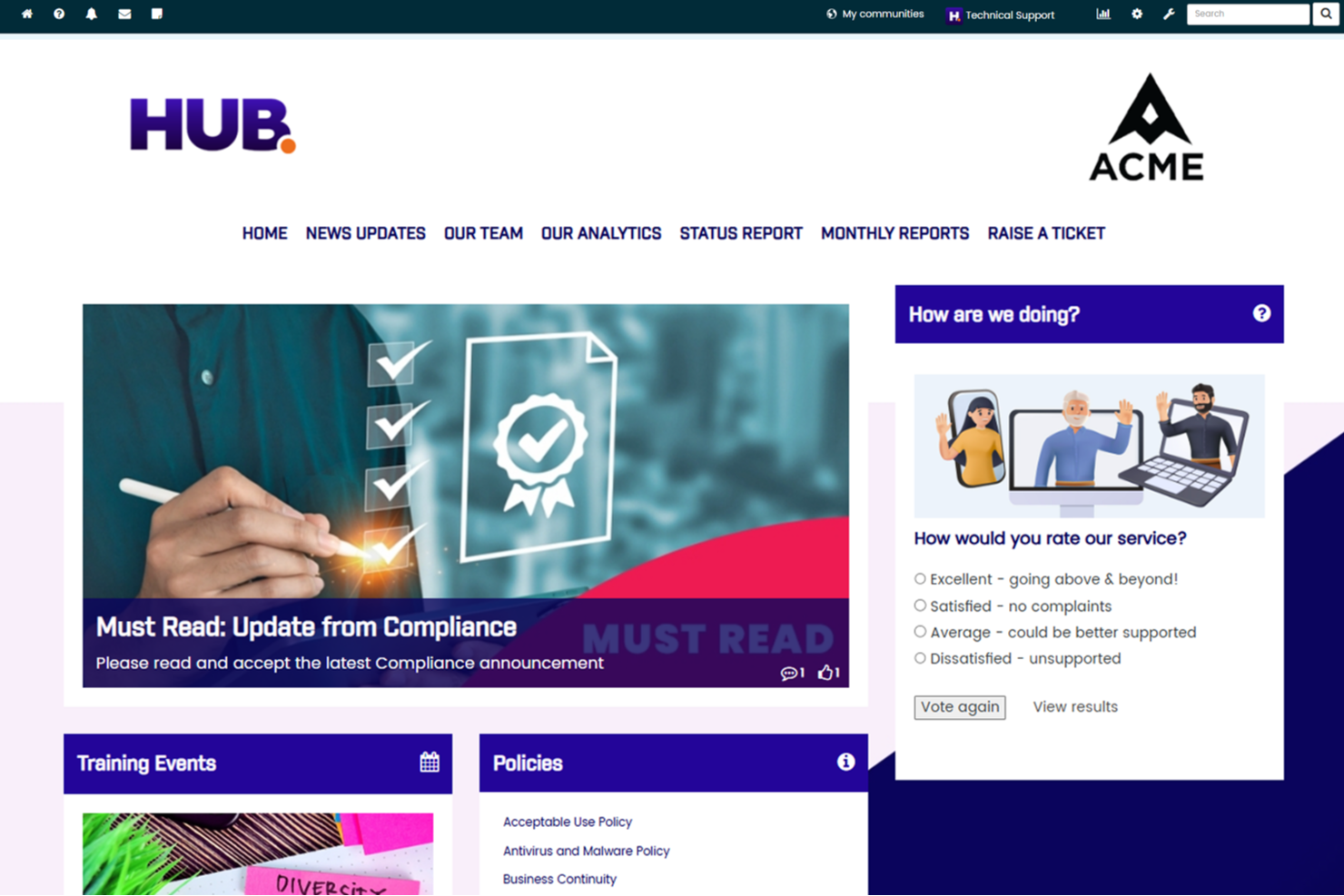 Hub screenshot - 10 Meilleurs Logiciels de Portail Passés en Revue en 2026