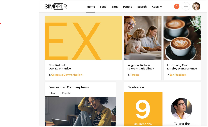 Simpplr screenshot - 10 Meilleurs Logiciels de Portail Passés en Revue en 2026