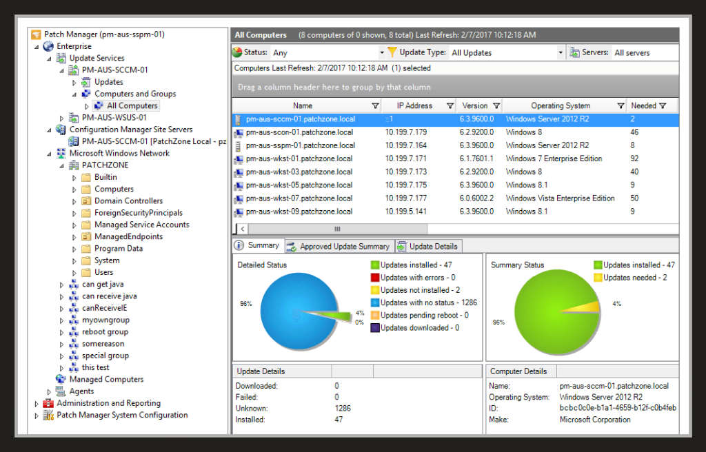 SolarWinds Patch Manager screenshot - Les 10 meilleurs logiciels de gestion des correctifs de 2026