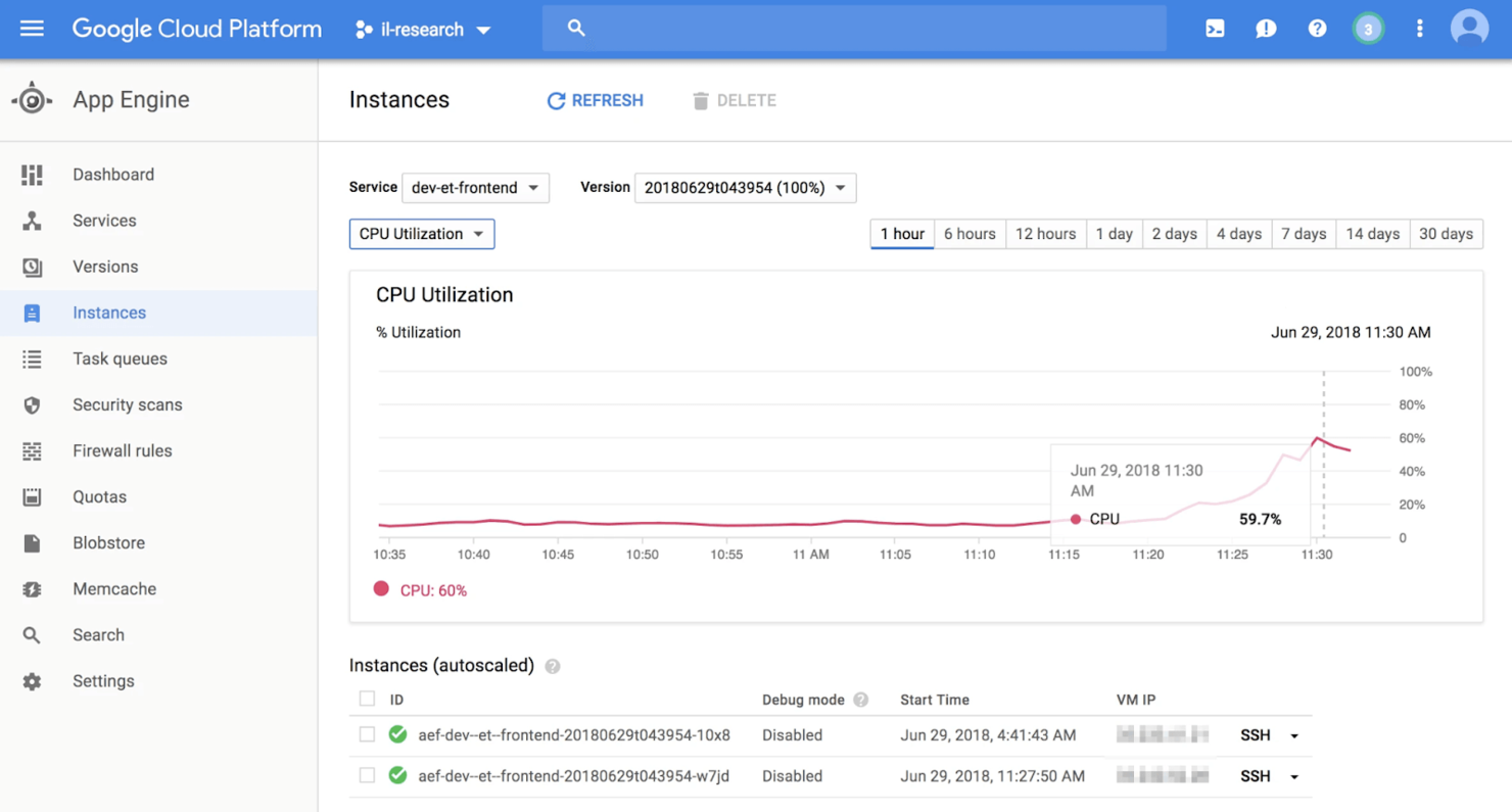 Google App Engine screenshot - 10 Meilleurs services PaaS en 2026