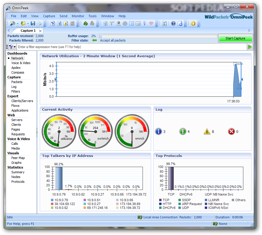 Omnipeek screenshot - 10 Meilleurs Analyseurs de Paquets de 2026