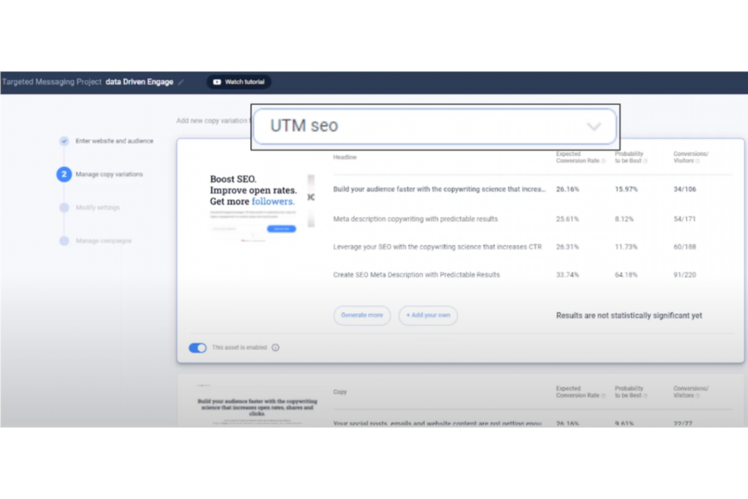 Anyword screenshot - Die 10 besten Softwarelösungen zur natürlichen Sprachgenerierung 2026