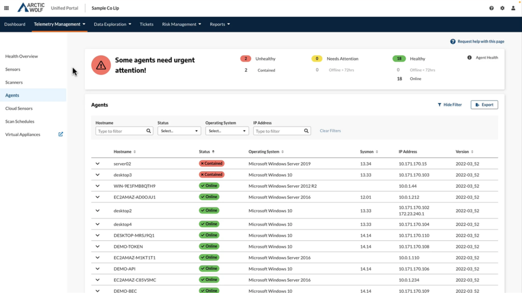 Arctic Wolf Managed Detection and Response screenshot - 10 meilleurs services de détection et réponse gérés 2026