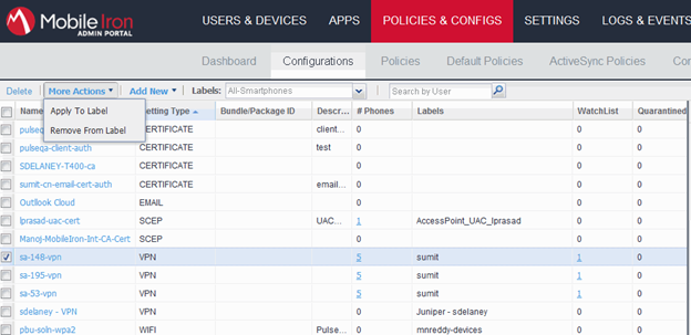 MobileIron screenshot - 10 beste Tools für das Management mobiler Anwendungen 2026