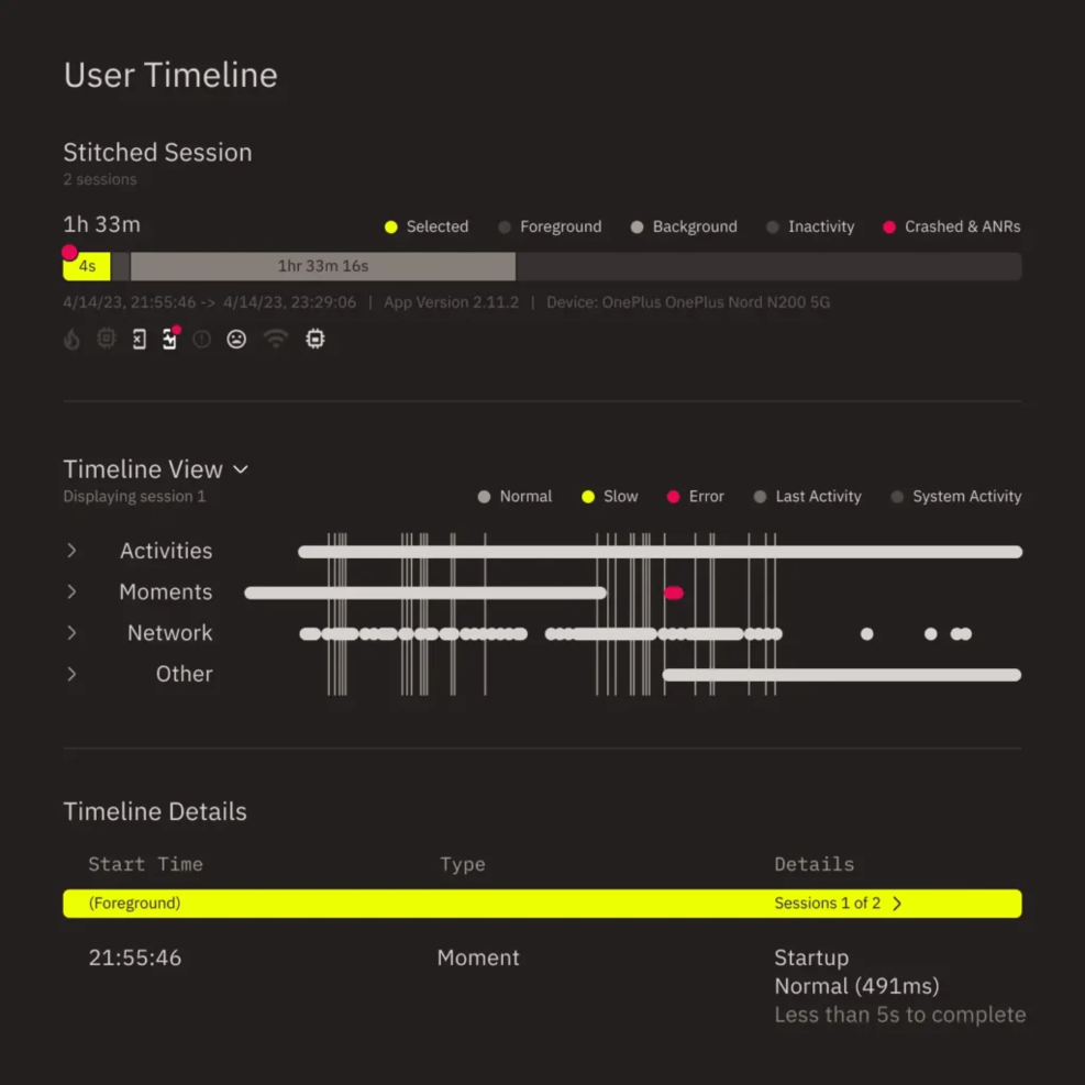 Embrace screenshot - 10 meilleurs outils de rapport de crash mobile évalués en 2026