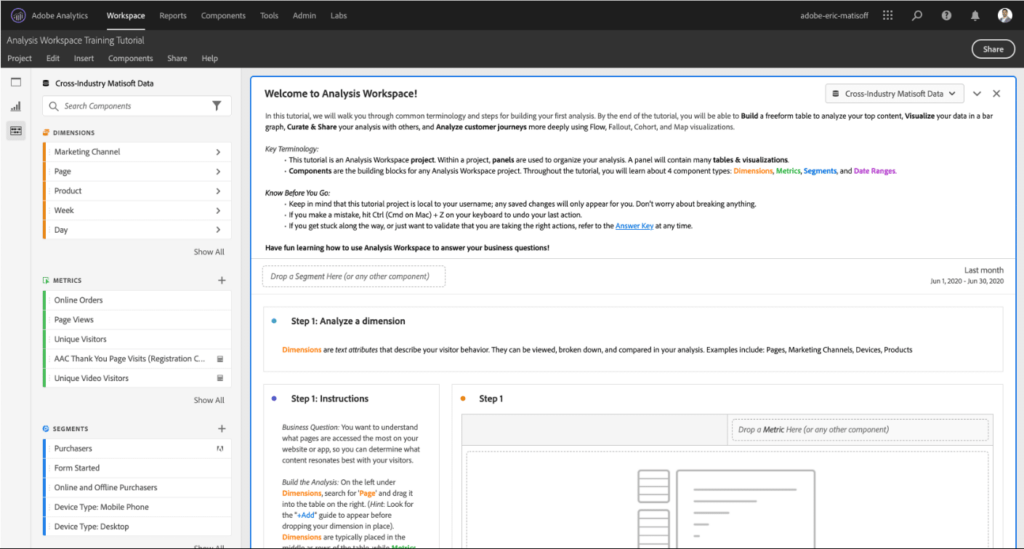 Adobe Analytics screenshot - 10 guides du meilleur logiciel d’analyse mobile de 2026