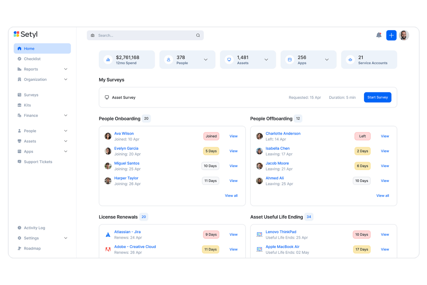 Setyl screenshot - 10 Meilleurs Logiciels de Gestion de Licences Passés en Revue en 2026