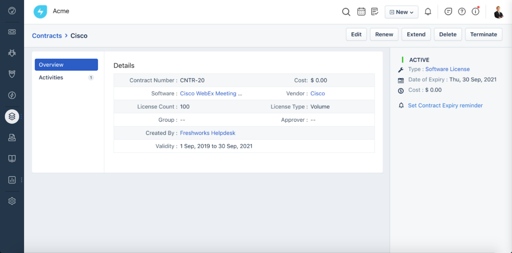 Freshservice screenshot - 10 Meilleurs Logiciels de Gestion de Licences Passés en Revue en 2026