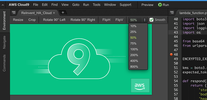 AWS Cloud9 screenshot - 10 Beste IDEs, um Ihr Programmierlevel in 2026 zu steigern