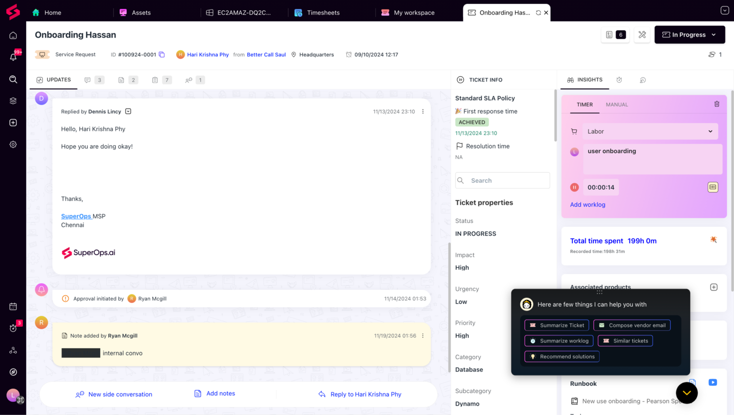 SuperOps screenshot - Leitfaden zu den 1 besten ITSM-Tools 2026