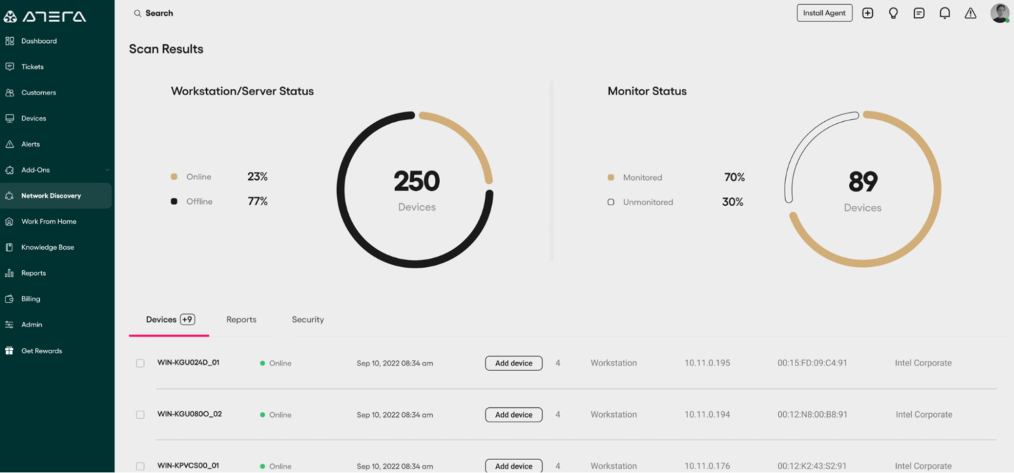 Atera screenshot - 20 beste IT-Inventarverwaltungssoftware 2026