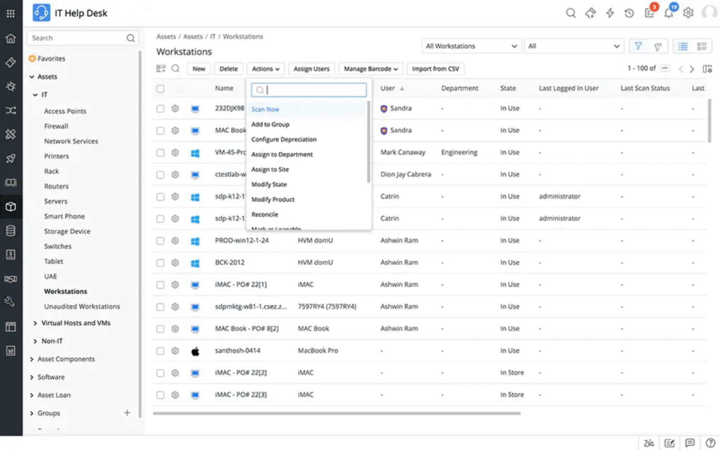 ManageEngine ServiceDesk Plus screenshot - 20 Meilleurs Logiciels de Gestion d’Inventaire Informatique de 2026