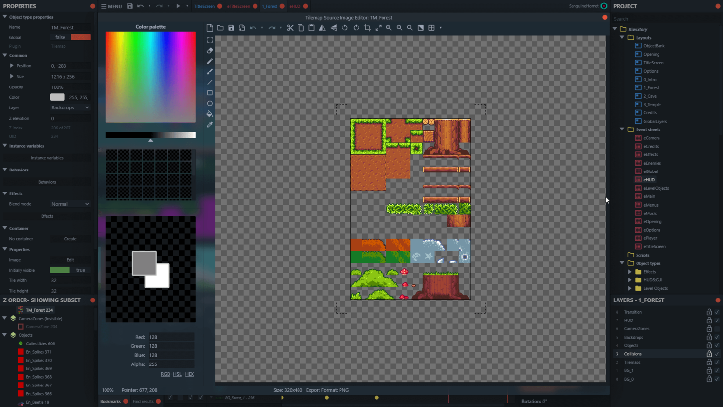 Construct 3 screenshot - 10 meilleurs logiciels de développement de jeux en 2026