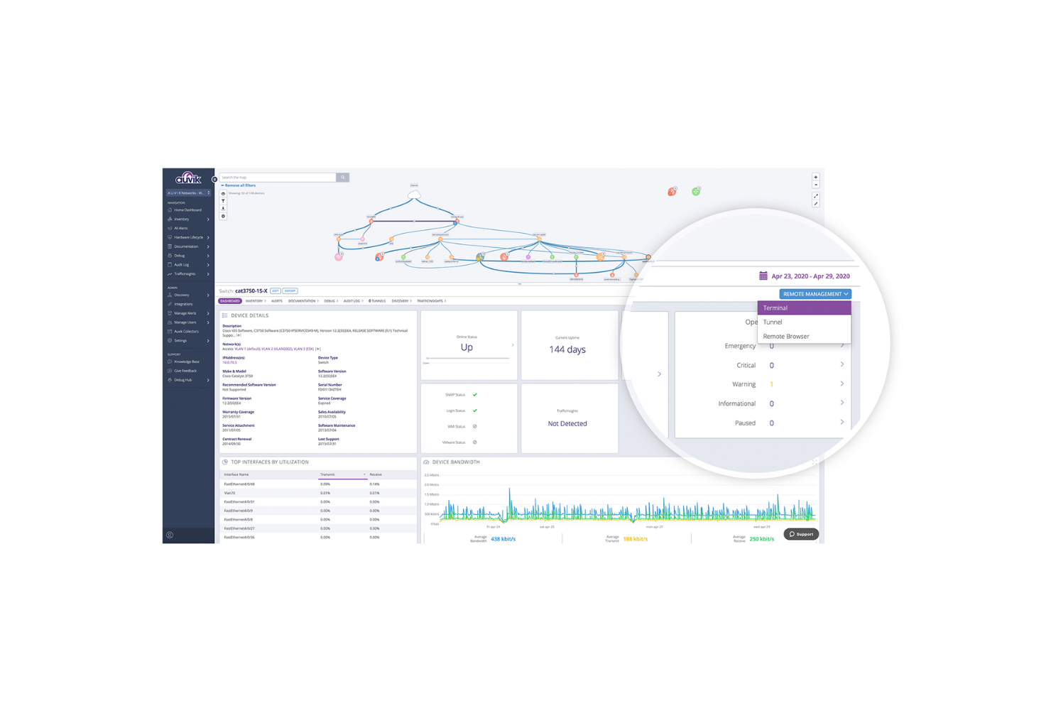 Auvik screenshot - 20 Meilleurs Logiciels de Gestion d’Inventaire Informatique de 2026