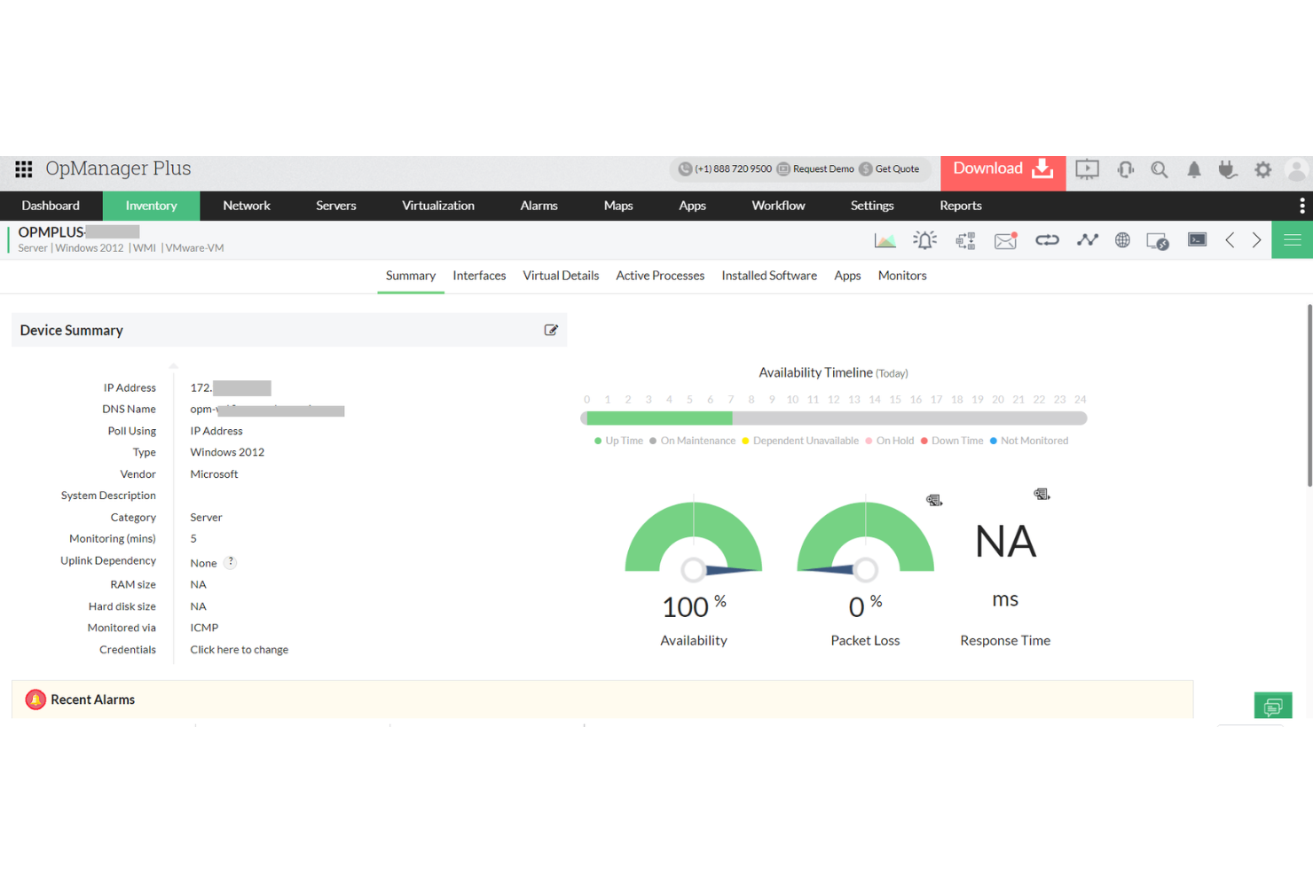 ManageEngine OPM Plus screenshot - Die 10 besten Infrastruktur-Automatisierungstools 2026