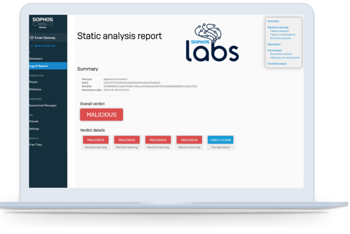 Sophos Email Security screenshot - Leitfaden zu den 10 besten E-Mail-Sicherheitsdiensten 2026