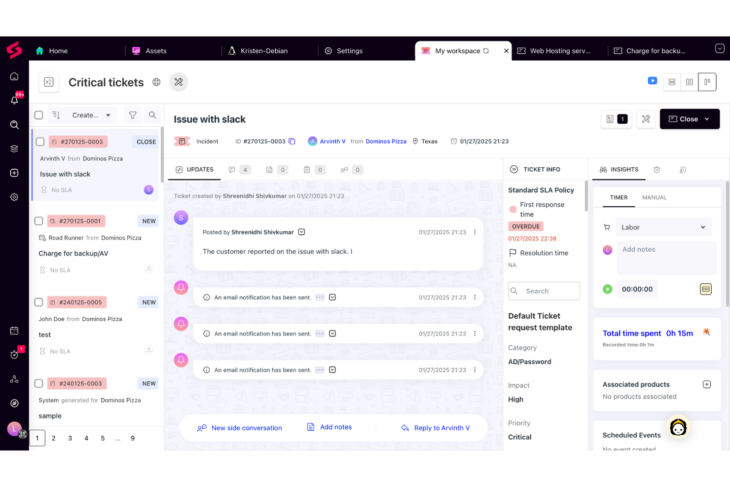SuperOps screenshot - 10 meilleurs logiciels de centre d’assistance avec gestion des actifs pour 2026