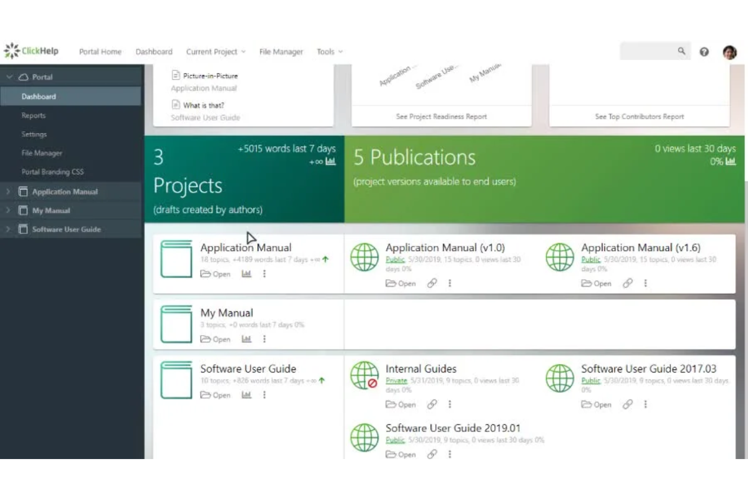 ClickHelp screenshot - Les 10 meilleurs outils de création d’aide de 2026