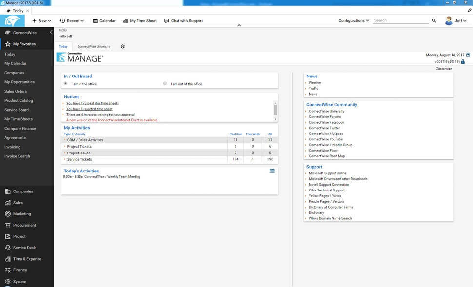 ConnectWise Manage screenshot - 10 Beste Helpdesk-Software mit Asset-Management für 2026