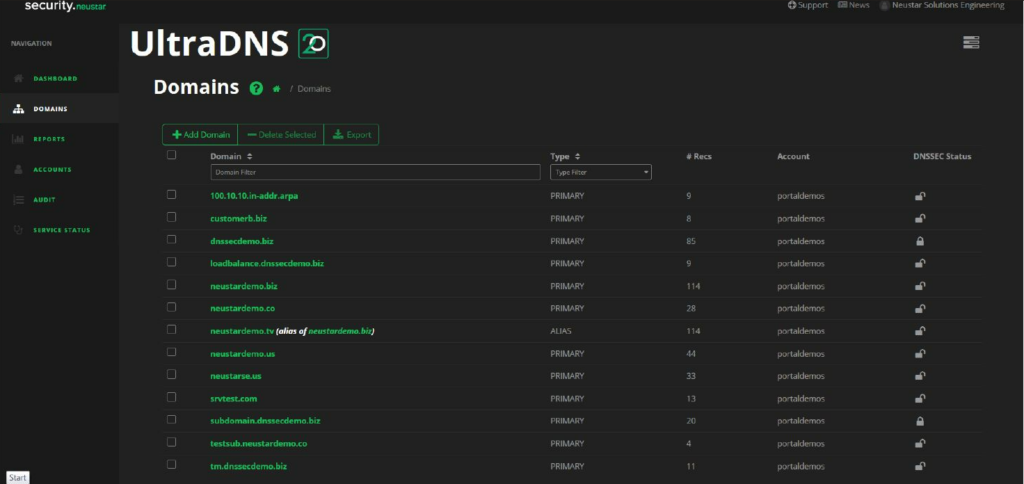 Neustar UltraDNS screenshot - 10 meilleures solutions de sécurité DNS examinées en 2026
