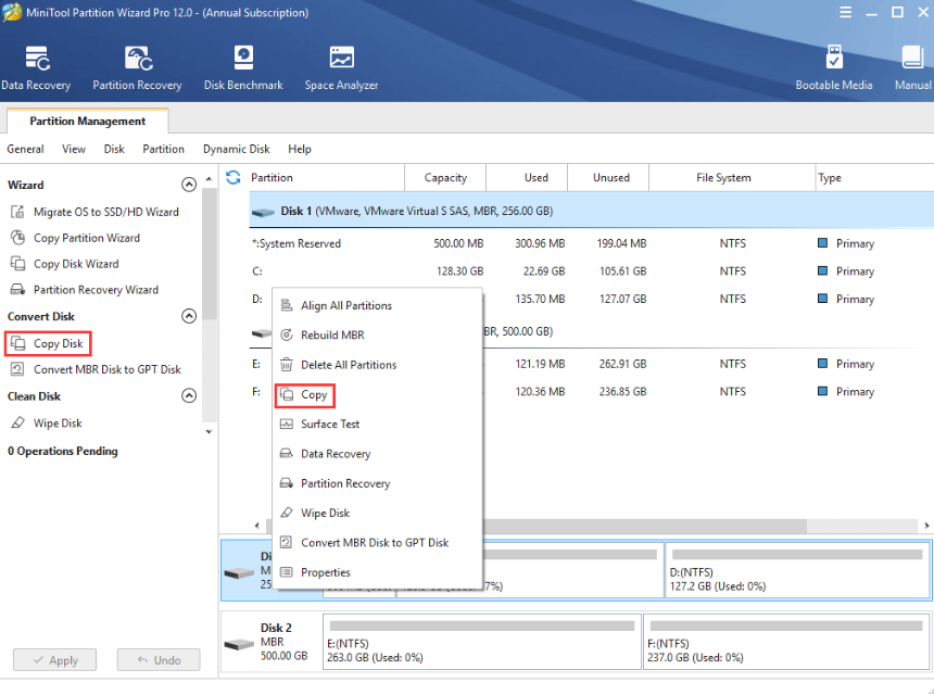 MiniTool Partition Wizard screenshot - Top 20 Beste Festplatten-Klon-Software 2026