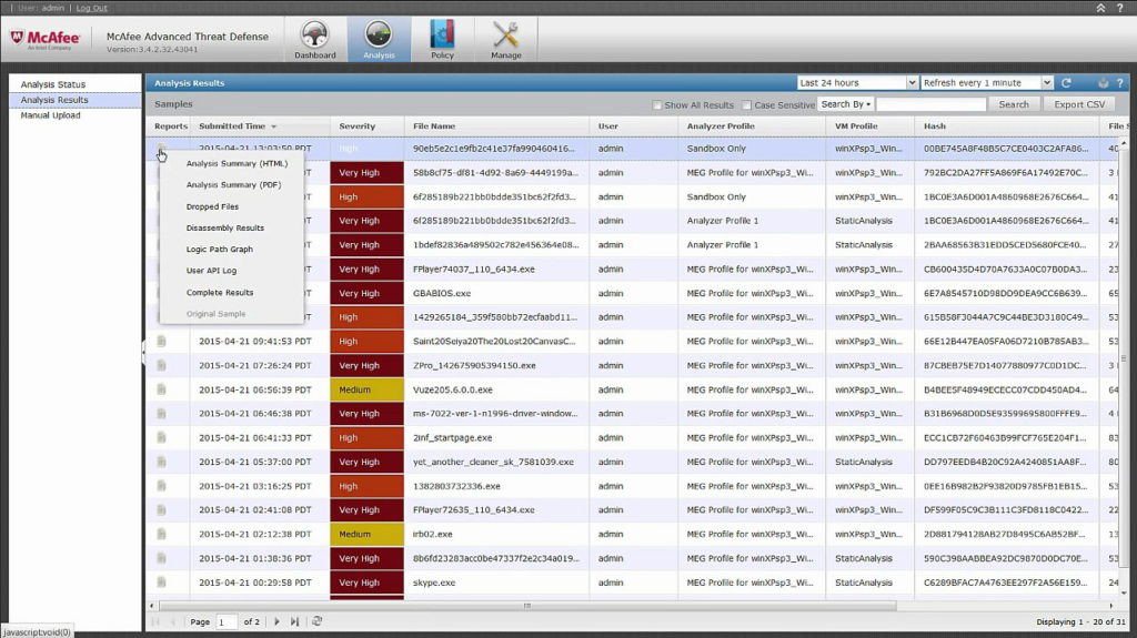 McAfee Database Security screenshot - 10 Beste Datenbanksicherheits-Software im Test 2026